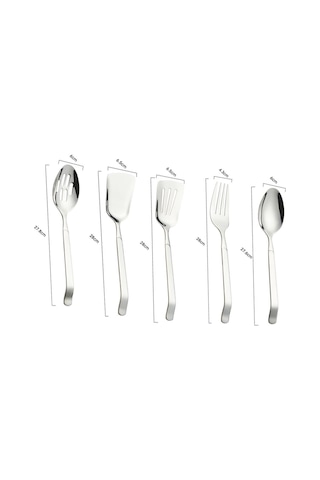 5 Parça Yemek Takımı Çatal Bıçak Takımı Gümüş Diğer