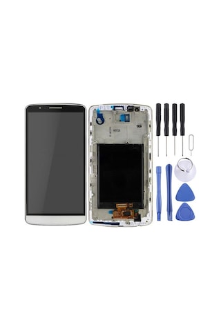 Cbtx Lg G3 / D850 / D851 / D855 / Vs985 Beyaz Uyumlu Lcd Ekran + Çerçeveli Dokunmatik Panel