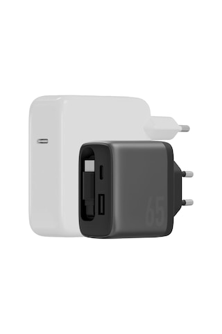 Energea Ampcharge Arc Gan65 70 Cm Dahili Type-c Kablolu Şarj Aleti - Koyu Gri