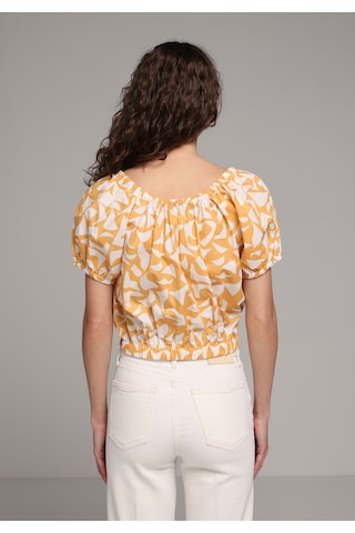 Colin's Colins Fashion Fit Derin Yuvarlak Yaka Metraj Baskılı Kadın Sari Kısa Kol Gömlek Cl1079055 Q1.v1 Ylw Sarı