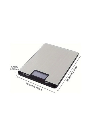 Fastbuy 1 Adet Gümüş Paslanmaz Çelik Taşınabilir Elektronik Mutfak Terazisi, 100 Gr Hassas Ölçüm Ev Tipi Gümüş