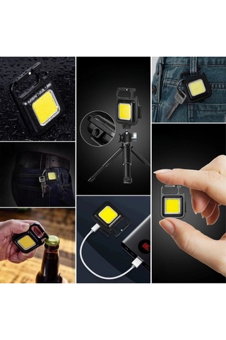 Anahtarlıklı, Açacaklı,güçlü Mıknatıslı 3 Farklı Led Modlu Mini Boy Asılabilen Led Kamp Aydınlatması,el Feneri Bx40