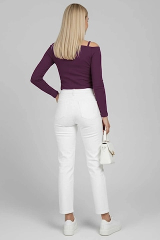 Tek Omuz İpli Bluz Mürdüm T4328 Mürdüm