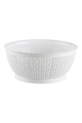 Yuvarlak Örgü Sepet 3,5 Lt Round Knitting Basket 3,5 L Beyaz