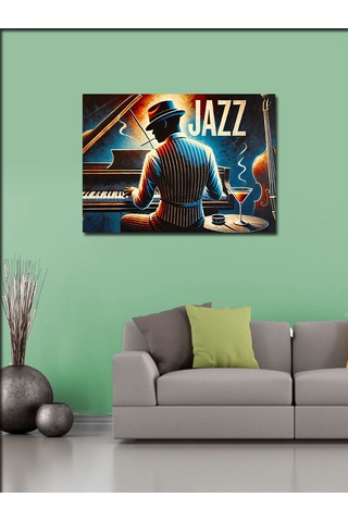 Kanvas Tablo Caz Piyanisti Ve Blues Gecesi