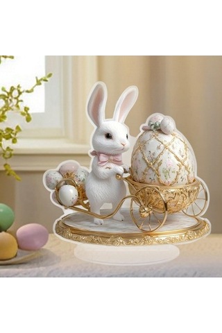 Lijinxu 2d Paskalya Tavşanı Dekoru Bahçe Tabelası Dolap 20cmx20cm