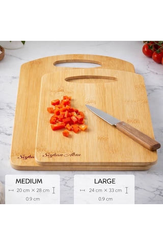 Bk Gift Stark 2li Bambu Kesme Tahtası Seti 28x20 Cm 33x24 Cm Doğal Bambu Doğrama Tahtası Kobitmeyencom36756 Bk Gift Çok Renkli
