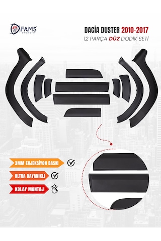 Dacia Duster Uyumlu 2010-2017 Dodik Seti 12 Parça Düz Baskısız