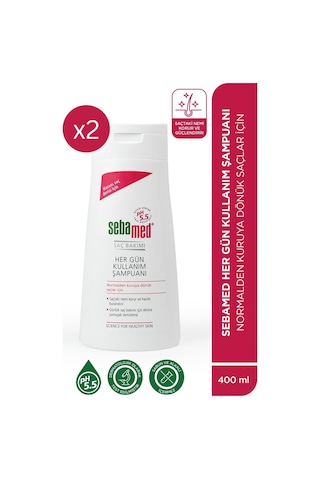 Sebamed Besleyici ve Onarıcılı Normal ve Kuru Saç Tipine Uygun Her Gün Kullanım Şampuan 400 ML - 2 li Set