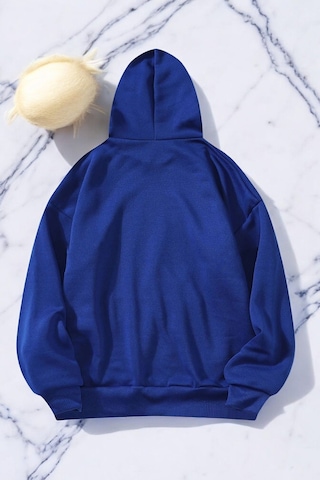 Uyguntarz Blackstar 13 Baskılı Unisex Oversize Sweatshirt Mavi