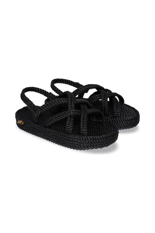 Nomadic Republic Bodrum Platform Kadın Halat Sandalet BOD.0020.P-R1534 Siyah