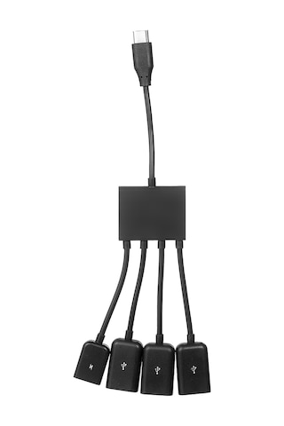 Maiyame Type-c Otg 3usb2.0 Arayüzü + Güç Kaynağı Arayüzü Çeşitli Ekipmanlara Uygun Tak Ve Çalıştır Taşınabilir Ve Küçük Siyah