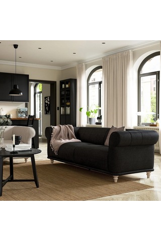 Ikea Antrasit Şık Kanepe - 3'lü Kanepe