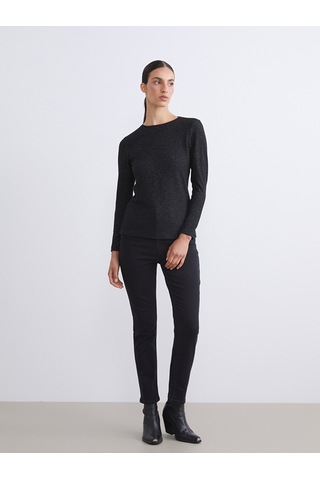 Lcw Everyday Siyah Bisiklet Yaka Kadın Body
