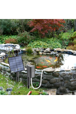 Ruicoo Güneş Enerjili Balık Havuzu Oksijen Pompası - 2.5w/7v, 0.6l/dk, Taşınabilir, Şarj Gerekmez