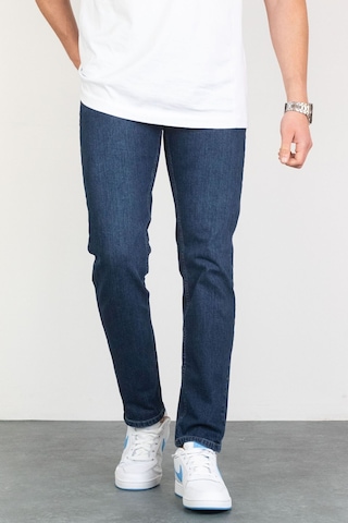 Hlt Jeans 492014020 Keven Taşlamalı Slim Fit Likralı Esnek Erkek Kot Pantolon - Koyu Mavi