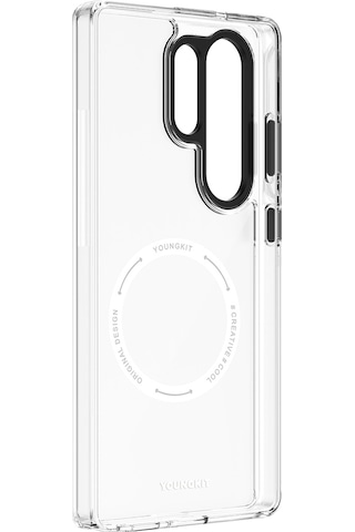 Galaxy Uyumlu S25 Ultra Kılıf Magsafe Şarj Özellikli Cam Arka Yüzey Tpu Youngkit Gemstone Kapak Şeffaf