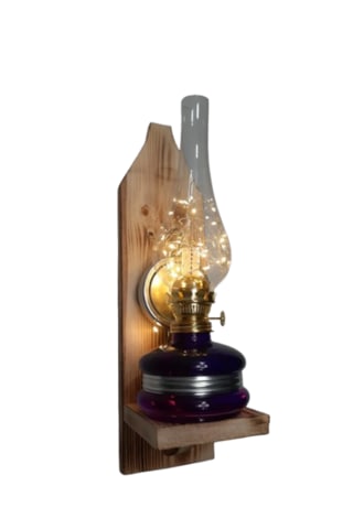 Nostajik Peri Ledli Gaz Lambası Aplik Mor