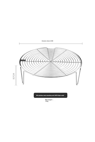Youtek 304 Paslanmaz Çelik Yüksek Ayaklı Buhar Tepsisi - 24cm, Fırında, Mikrodalga Ve Sauté İçin Ev Ofisi Mutfak Gereci Diğer