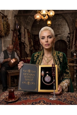 Özel Tasarım Kitap Kutulu Kadın Bakır Takı Seti Ve Tesbih Kombini - Kolye Küpe Bileklik Yüzük 5 Parça Otantik Şık Hediyelik - Doğum Günü Yıl Dönümü Anneler Günü Kadınlara Özel Gösterişli Hediye - N-00056