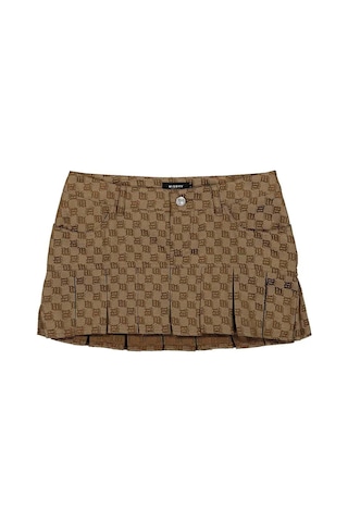 Misbhv Biscotto Monogram Kloş Etek - , Jacquard Desenli Mini Etek Kahverengi