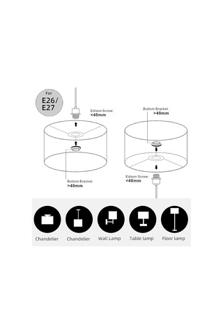 Masa Lambası Ve Zemin Lambaları İçin Modern Yuvarlak Davul Işık Gölgesi Retro Mandala Kolye Abajurları Diğer