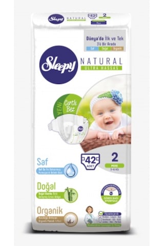 Sleepy Natural Bebek Bezi 3-6 KG 2 Numara Mini 42 Adet