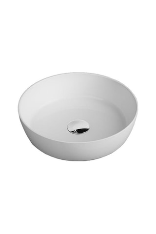 Tezgah Üstü Set Üstü Lavabo 45 Çap Yuvarlak Quarter Bath Round Line Beyaz