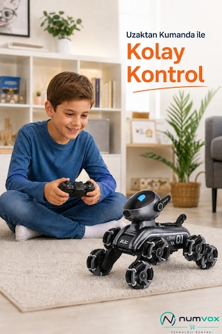 Akıllı Robot Köpek Brb3 Uzaktan Kumandalı Hareket Sensörlü Işıklı Sesli Oyuncak