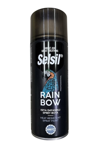 Selsil Rainbow Akrilik Sprey Boya 690 Derece Isıya Dayanıklı Siya