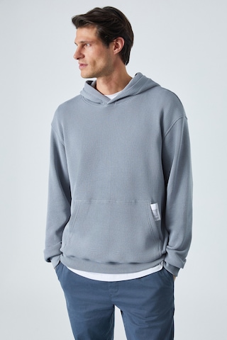 Grımelange SUSTAINY Erkek Oversize Kapüşonlu Uzun Kollu Gri Sweatshirt