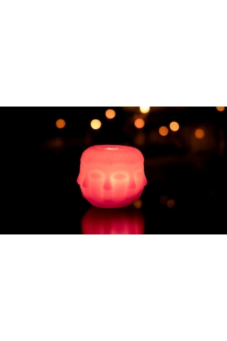 Fener Mum Buddah Kırmızı Kavun Kokulu Dekoratif Mum