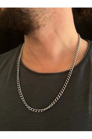 Gurmet Model Çelik Zincir Kolye Zemheri Serisi Gümüş
