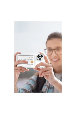 Apple İphone 13 Kılıf Kart Şeffaf Silikon