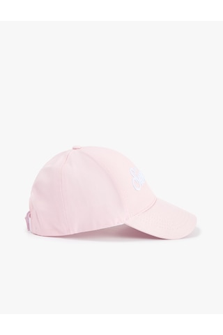 Koton Pamuklu Nakışlı Kep Şapka Pembe 6sak40166aa Gül