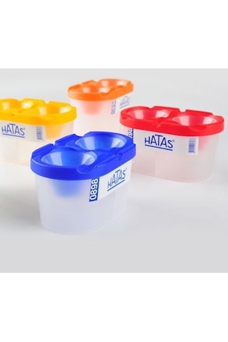 Hatas Fırça Temizleme Kabı 2 Bölmeli Eko 0898