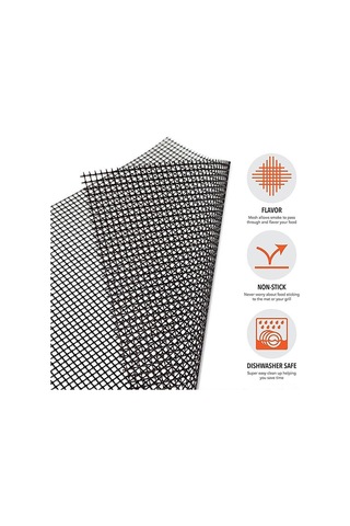 Padalink Siyah Cam Fiber Barbekü Ağı - Anti Yapışkan, Yeniden Kullanılabilir, Kesilebilir, Yüksek Sıcaklık Dayanıklı, Pratik Izgara Aracı Çok Renkli