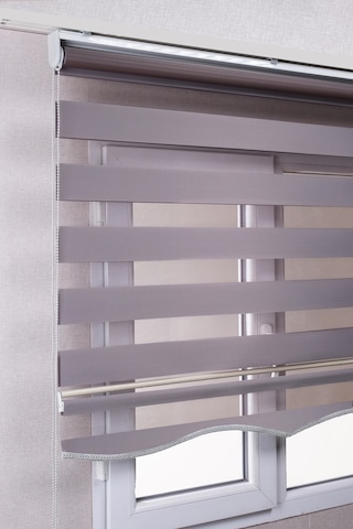 Etekli Gri Düz Zebra Kaliteli Güneşlik Stor Perdele