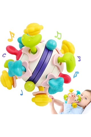 Bebek Oyuncağı Çıngıraklı Diş Kaşıyıcı Duyusal Montessori Oyuncak 6 İn 1 Bebek Oyuncağı
