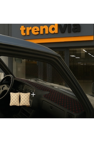 Tofaş Şahin Doğan Kartal Yüksek Ön Göğüs Siyah-kırmızı Torpido Kılıfı / Bej-siyah Boyun Yastığı