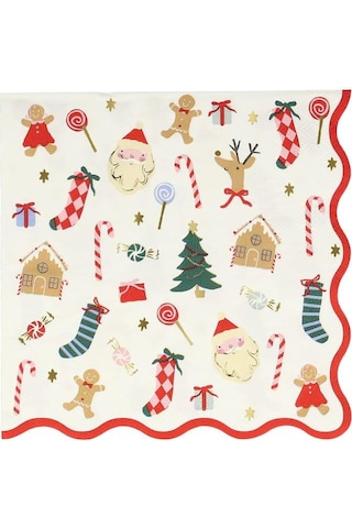 Meri Meri - Jolly Christmas Large Napkins - Yeni Yıl Peçeteler L 16'lı