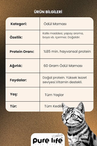 Purelife Plus Stick Tavuk Etli Kedi Ödül Çubukları 12 x 15 G