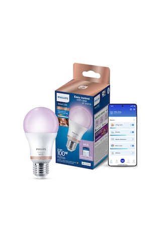 Philips Smart Lighting Led Ampul A60 E27 100w Eşdeğer Rgb - Google Home, Alexa, Homekit Ve Matter Uyumlu Çok Renkli