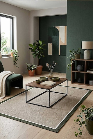 Natura Sisal Hasır Görünümlü Çift Bordürlü Halı Ntr37