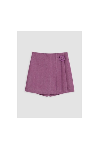 LC Waikiki Alıta Cıty Farkıyla Lcw Kids Mor Düz Kız Çocuk Şort Etek Mor - 928166362 Mor