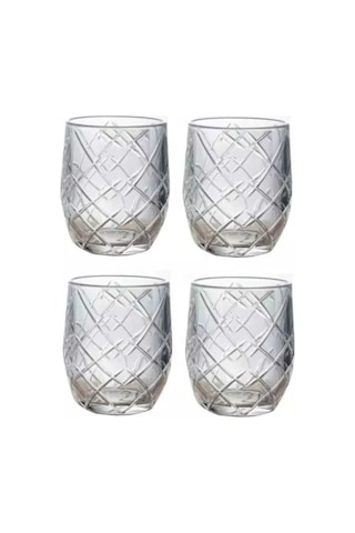 Elta Collection 6'lı Kristal Vintage Viski Meşrubat Su Bardağı Şeffaf