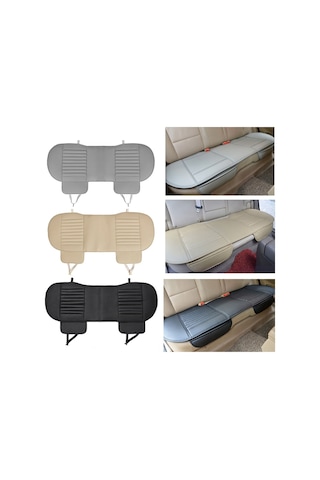 Ranyeek Gri Bambu Kömürlü Otomobil Arka Koltuk Minderi - Su Geçirmez Pu Deri, Nem Ve Isı Kontrolü, Tüm Araçlara Uygun, Yıkama Kolay