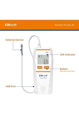 Elitech Tlog 10eh Sıcaklık Ve Nem Kaydedici Datalogger Otomatik Pdf Rapor 0