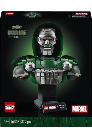 LEGO® ǀ Marvel Doktor Doom Büstü 76345 - Yetişkinler için Minifigür İçeren Dekoratif Model Yapım Seti (379 Parça)
