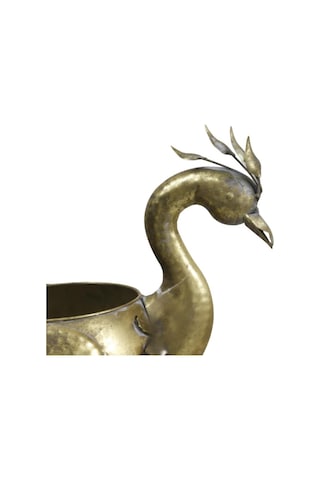 T.concept Dekoratif Dayanıklı Metal Saksılı Tavus Kuşu Aksesuar Gold Renk